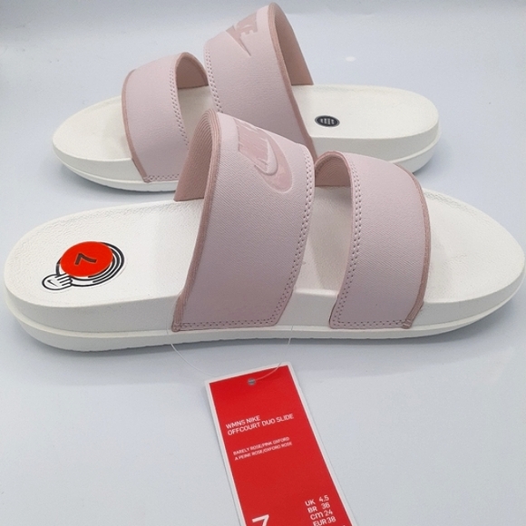 NWT NIKE WOMENS OFFCOURT DUO SLIDES SANDALS BARELY ROSE SIZE 7 - Picture 3 of 10